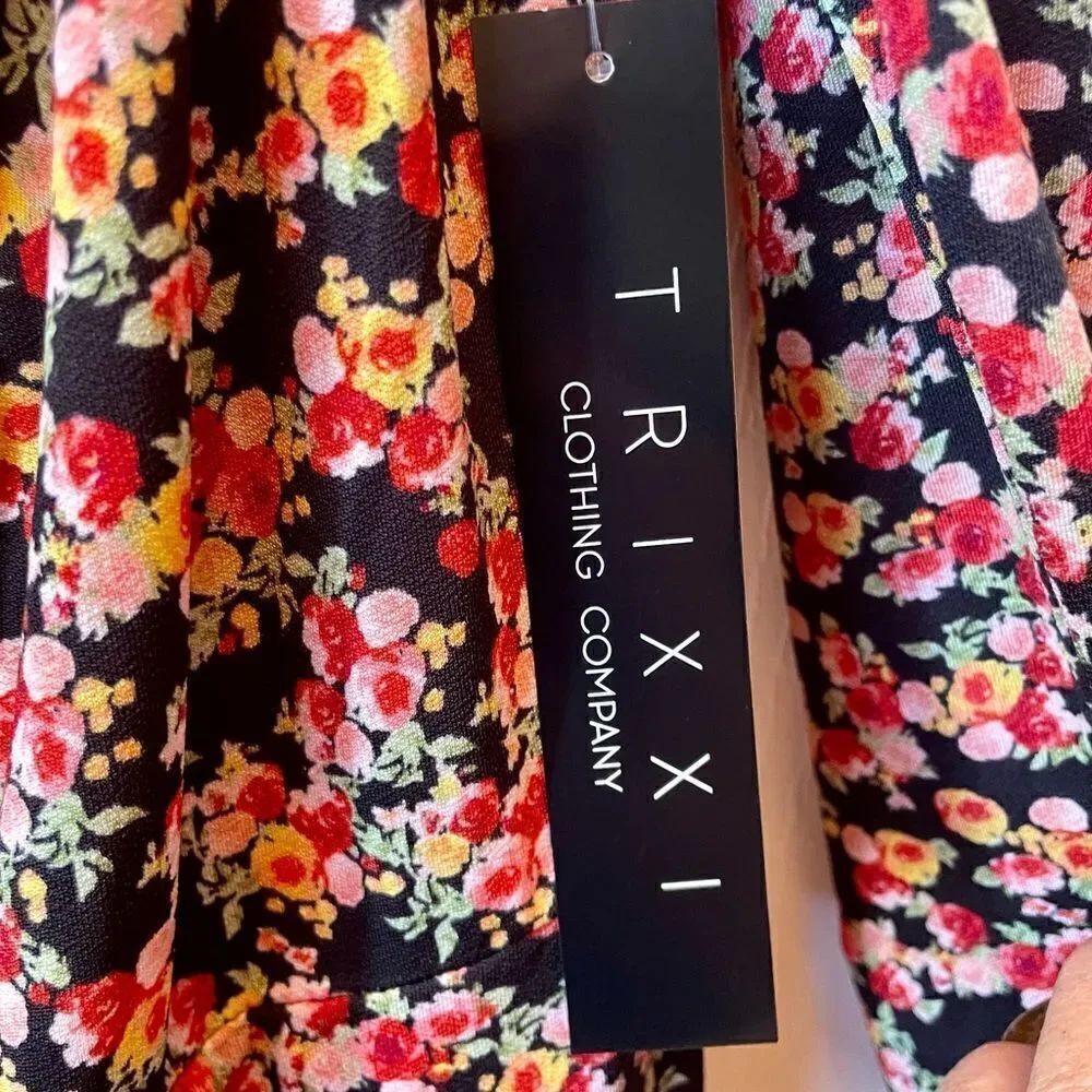 FLORAL PULL OVER DRESS by TRIXXI SIZE XL NWT - Picture 5 of 6
